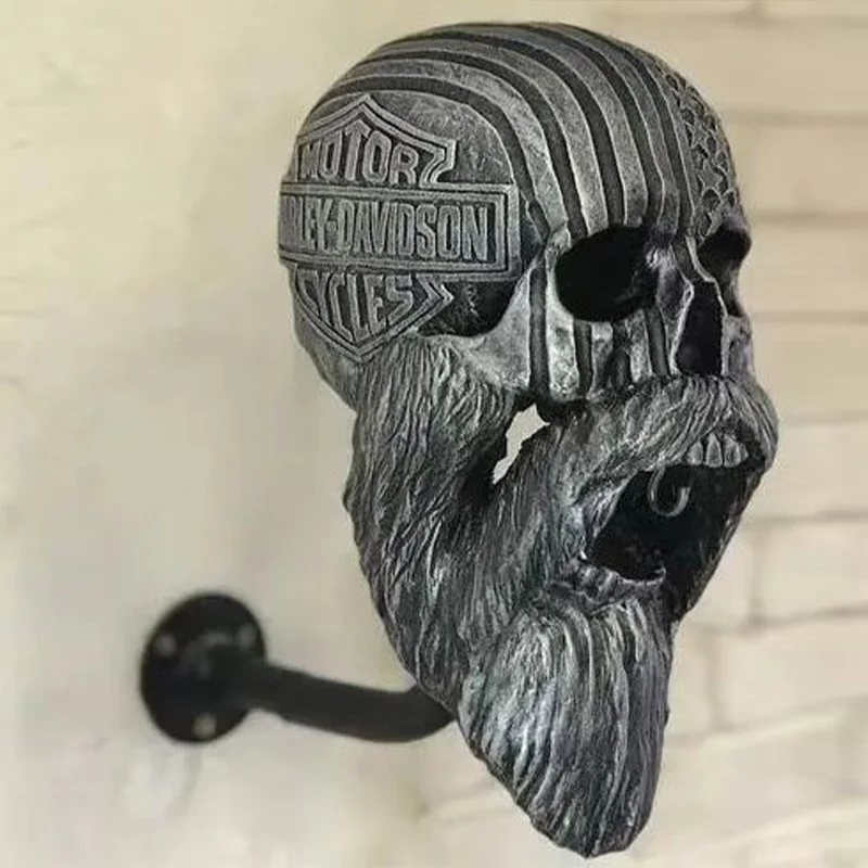 NewSkullHelmetsHolderWallMountMotorcycleCreativeHelmetsHolder