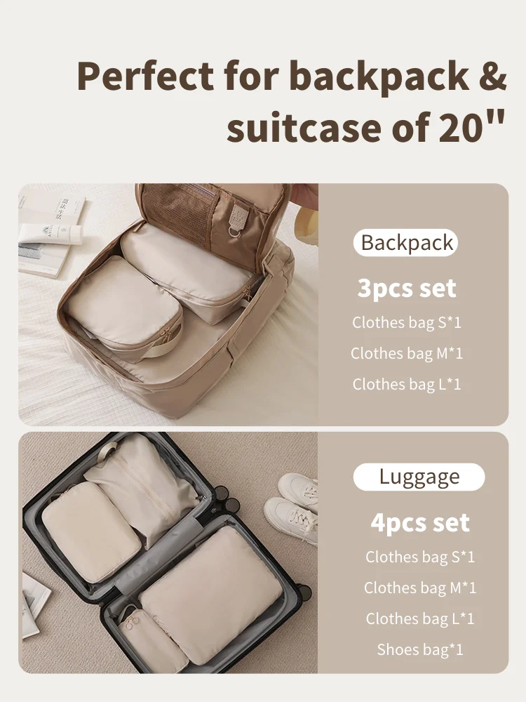 3 Pièces D'Emballage Set Cubes Cubes D'Emballage Bagages Voyage, Voyage D' Emballage Organisateur De