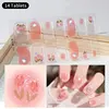 DIY Baking-free Nail Stickers Long-Lasting Solid Color Fresh Flowers Christmas Autumn Nail Strips Patch Slider Full Cover Decal 2
