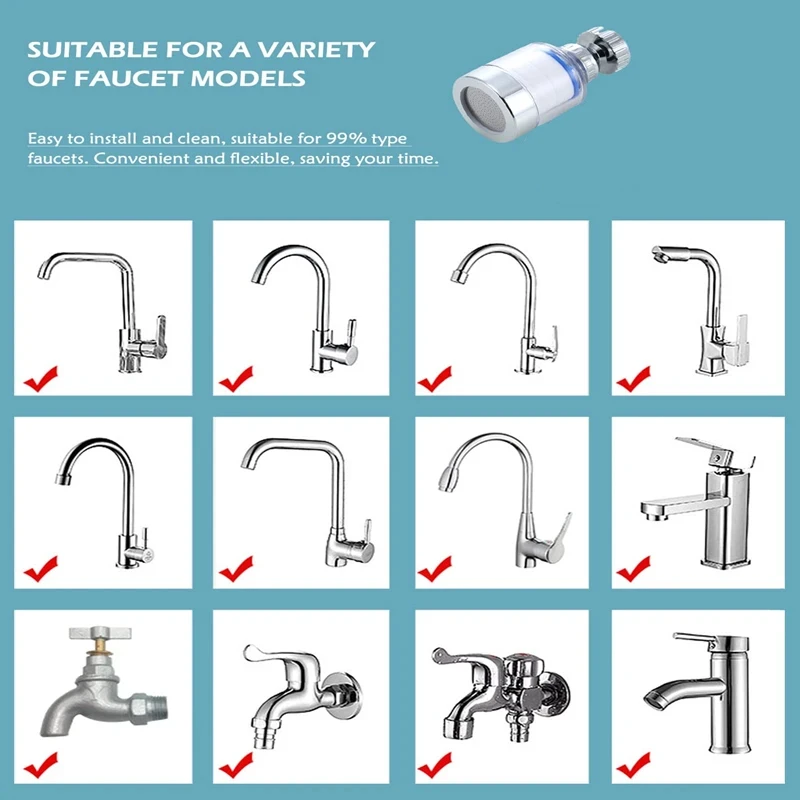 Faucet Filter General Faucet Extender Faucet Filter Elements Water Purifier Filter For Shower PP Cotton Filtration Purifier Soften Hard Water
