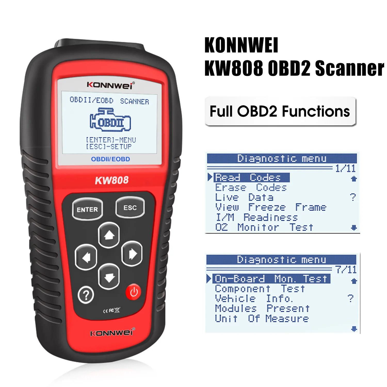 KONNWEI Professional Car OBD2 Scanner KW808, OBDII Automotive Diagnostic Tool Engine Fault Code Reader Car OBD Tool 2026 - Image 3