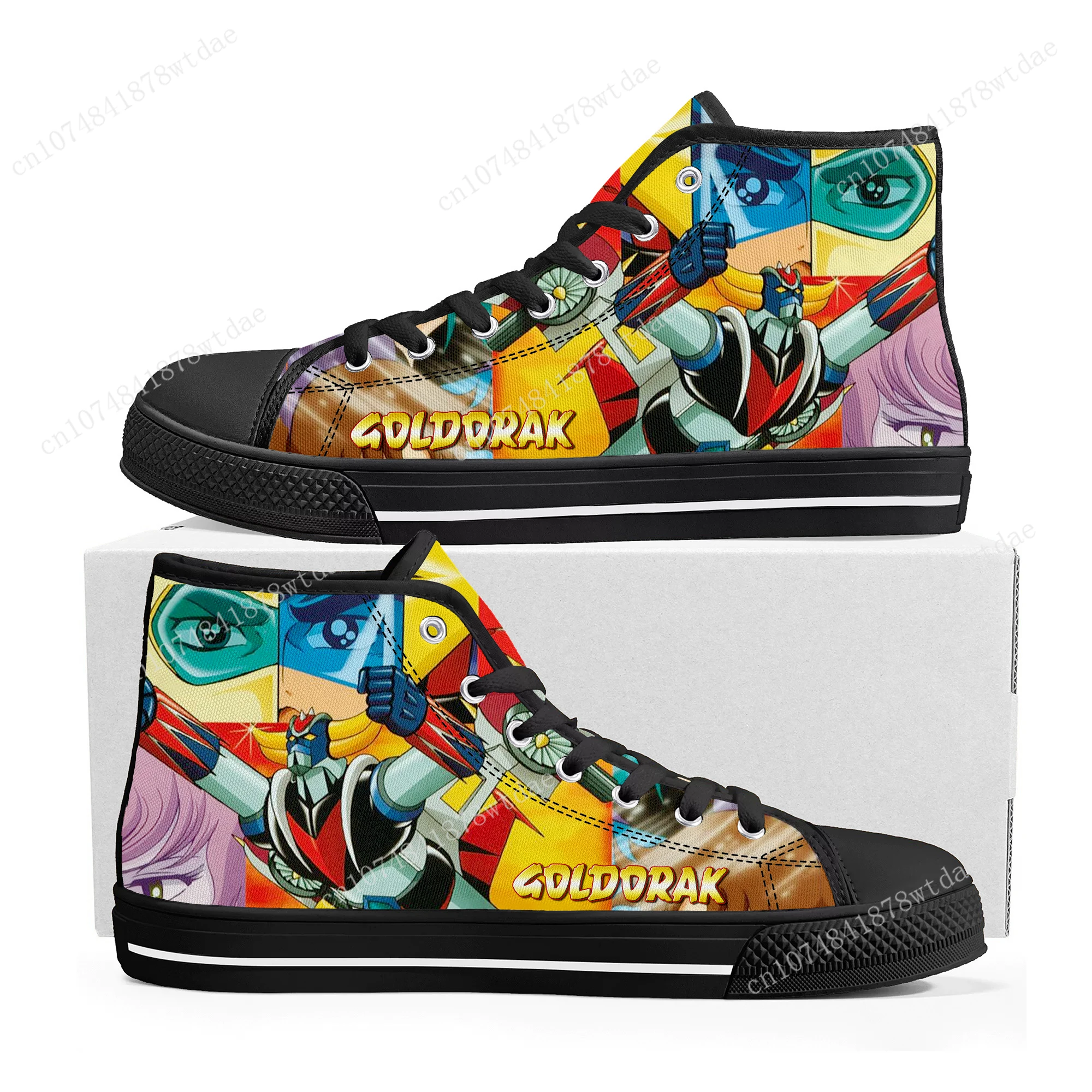 

UFO Robot Goldrake Grendizer High Top Sneakers Mens Womens Teenager High Quality Canvas Sneaker Anime Casual Custom Made Shoes