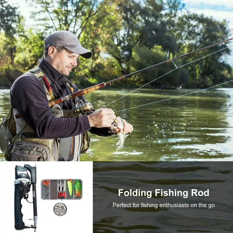 

Складная удочка из стекловолокна, маленькая Складная удочка, легкий комплект рыболовного оборудования, прочная эргономичная рыболовная приманка для