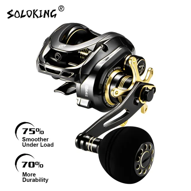 Soloking Gka300 Baitcasting Reel 9.5kg Drag 10 Bearing 6.4 Gear Ratio Drag  Clicker Single Power Handle Fishing Reel Baitcaster - Fishing Reels -  AliExpress
