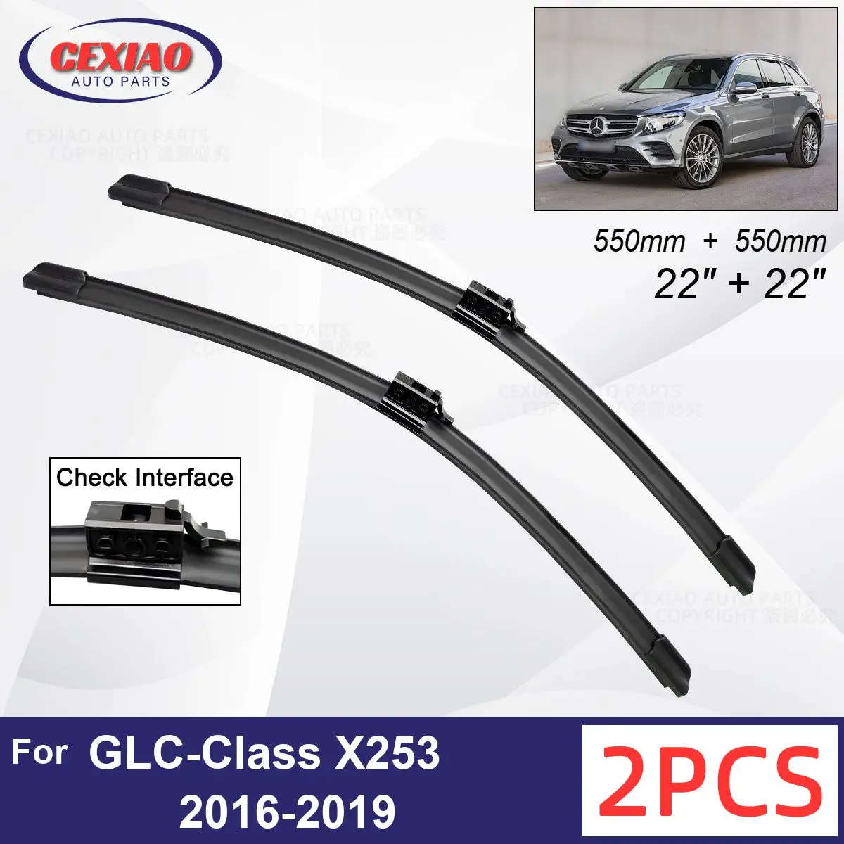 Car Wiper For Mercedes Benz Glcclass X253 20162019 Front Wiper Blades