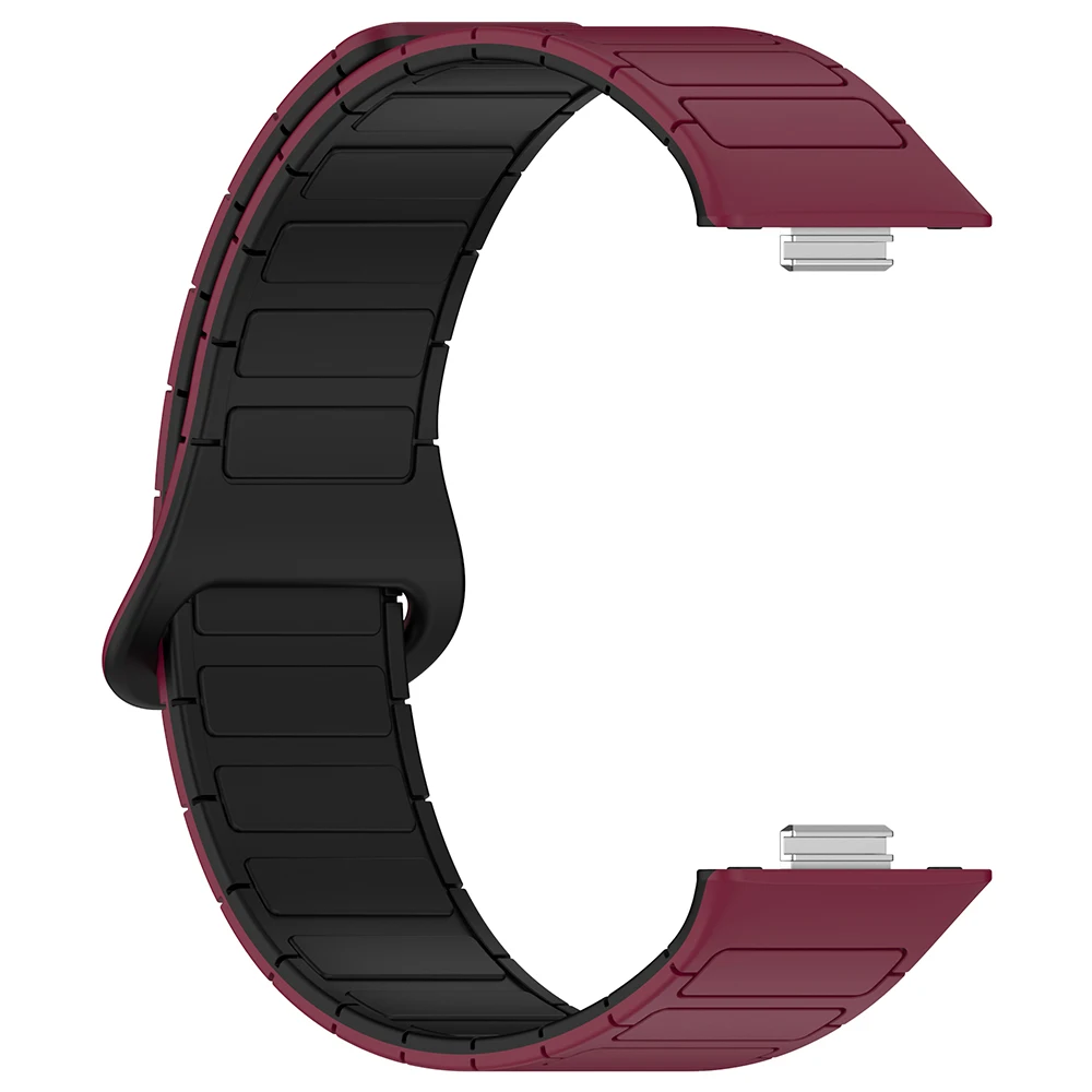 Magnetic Orange Silicone Sport Band - Breathable Dual-Color Strap
