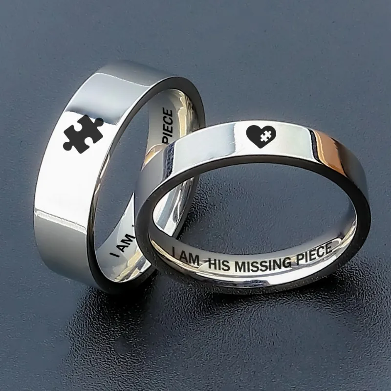 Wedding Ring Puzzle Rings With Stones Wedding Band Stainless Steel