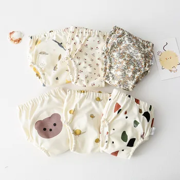 Pantaloni da allenamento impermeabili per bambini per biancheria intima di cotone neonato Mutandine per neonati Pannolini di stoffa lavabili per ragazzi e ragazze Pannolini riutilizzabili