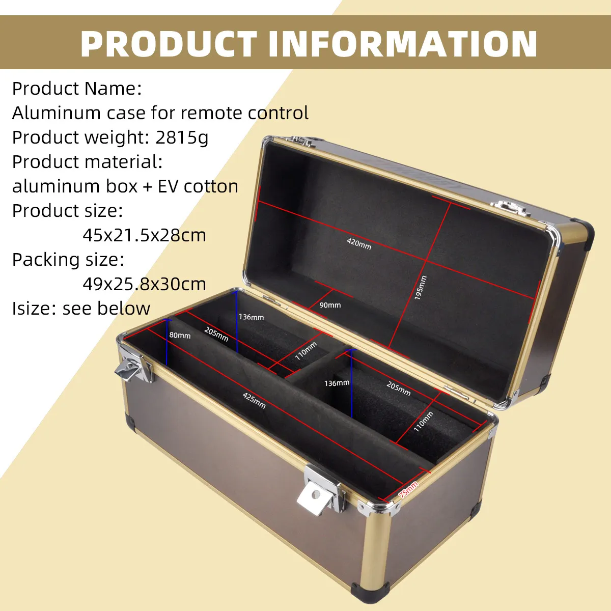Émetteur-récepteur radio RC étanche antichoc avec étui aluminium