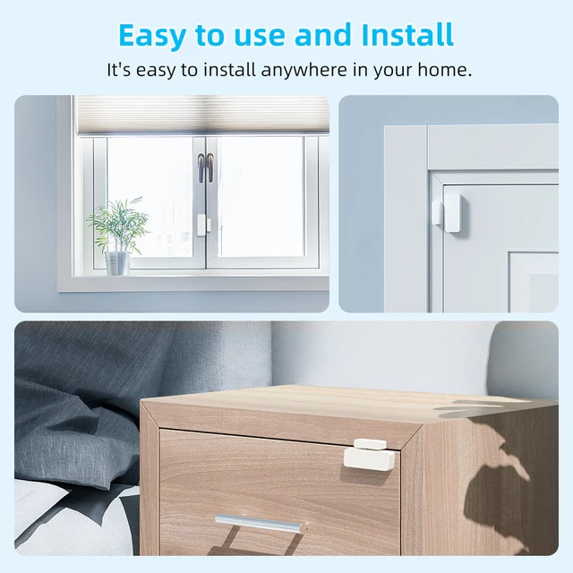 MIUCDA Tuya WiFi/Zigbee Door Sensor Smart Door Window Detector Home Security Alarm App Remote Control For Alexa Google Home 6