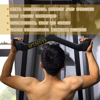 Home Gym Fitness Lat Pull Down Bar LAT Pulldown Attachments for Cable Pulley System Machine Back Tricep Bar Strength Training 6