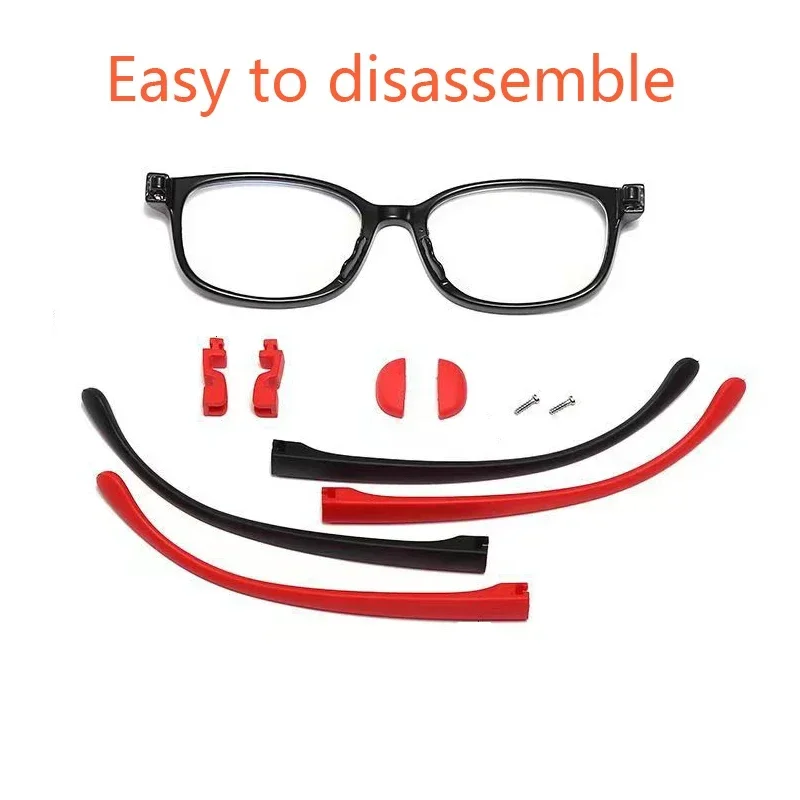 Anti Blue Light Glasses Kids Glasses Anti Blue Light Kids Glasses Square Children Boy Girls Computer Optical Frame Reflective Blocking Eyeglasses Filter TR90 Frame