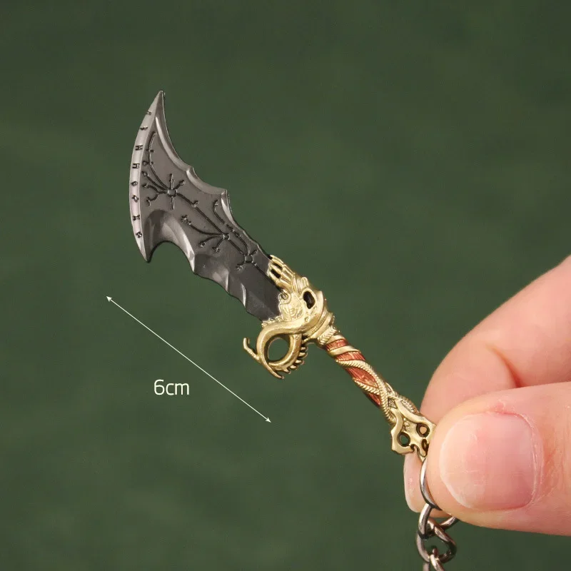 God of War Weapon Blades of Chaos Kratos Olympus Blade Game Alloy Metal Material Samurai Sword Model Keychain Gift Toys for Boys 5