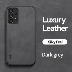 Luxury Leather Magnetic Phone Case with Car Mount Holder - Elegant Back Cover - Galaxy A31 (Dark grey)