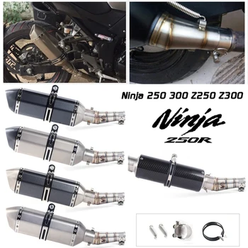 Motorcycle Exhaust Middle Pipe Slip On For Kawasaki Z250 2008-2015 Ninja 300 2013-2016 Ninja 250R 2008-2012 Ninja250R Ninja300
