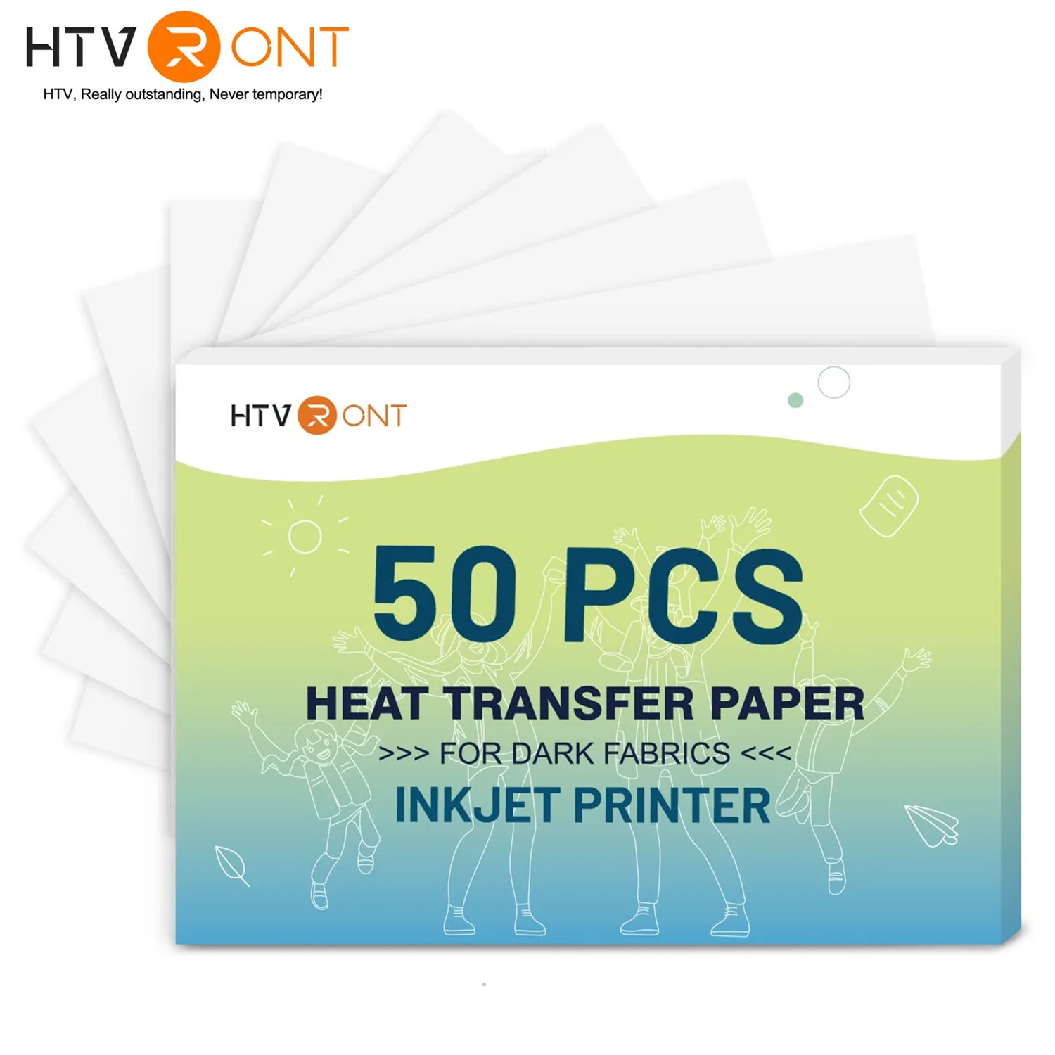 HTVRONT3050pcs85x11inHeatTransferPaperForDarkFabricCottonT