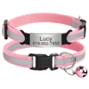 Reflective Cat Collar Personalized Safety Breakaway Cats Collars with Bell Quick Release ID Nameplate Necklace Free Engraving 4