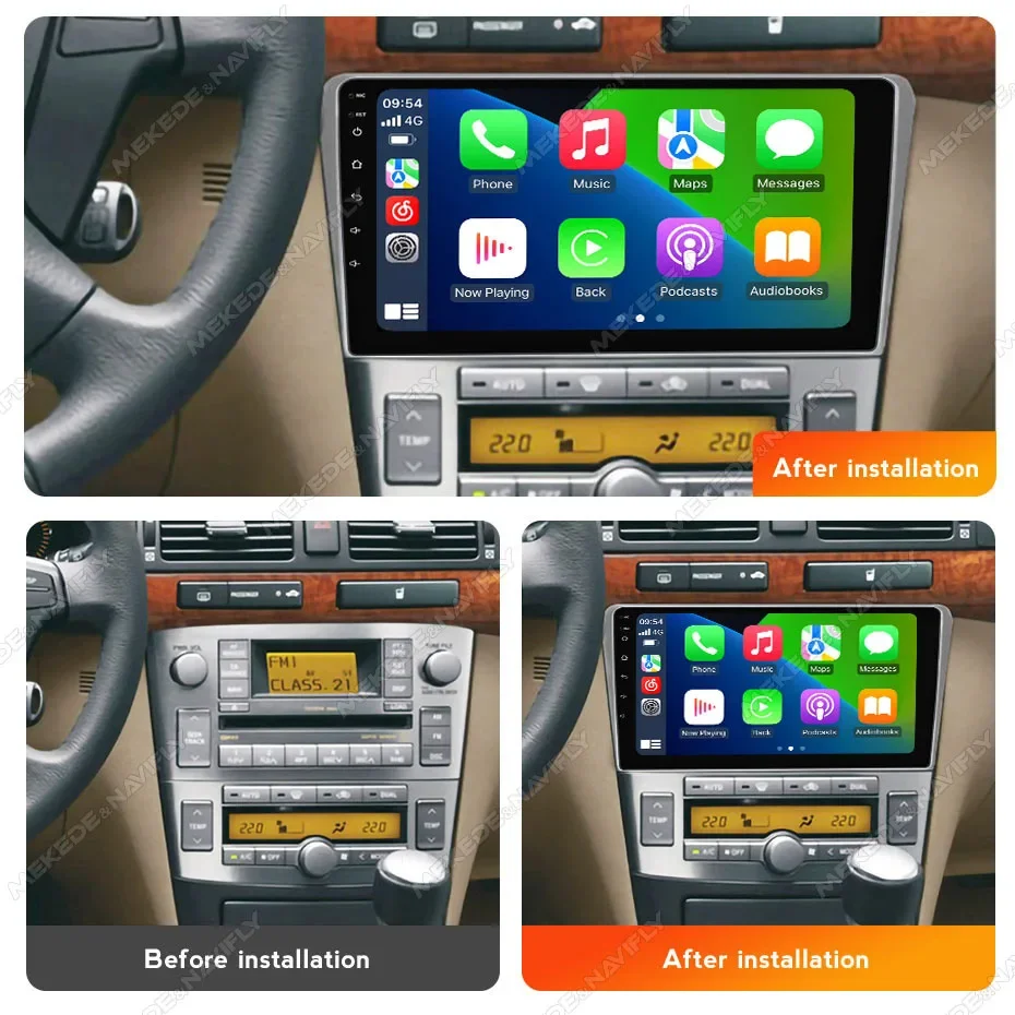 Wireless Carplay+Auto Android 14 Autoradio For Toyota Avensis T25 2002-2008 Multimedia Video Player car intelligent system WIFI