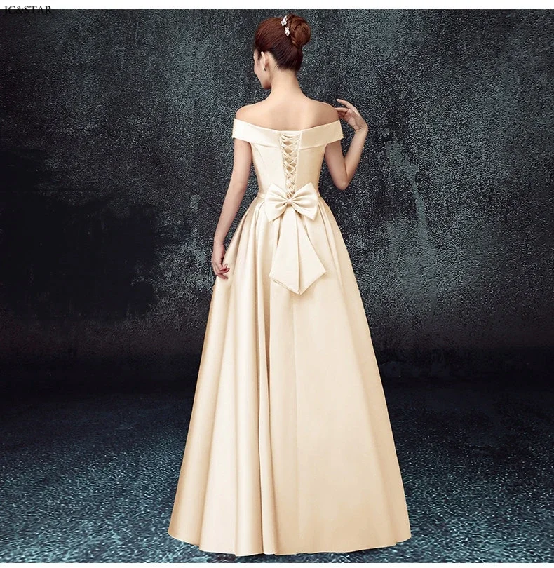 Turquoise Blue Satin Wedding Party Dress Off The Shoulder Bow A Line All Age Evening Dresses Prom Robe Elegant Unique Bridesmaid
