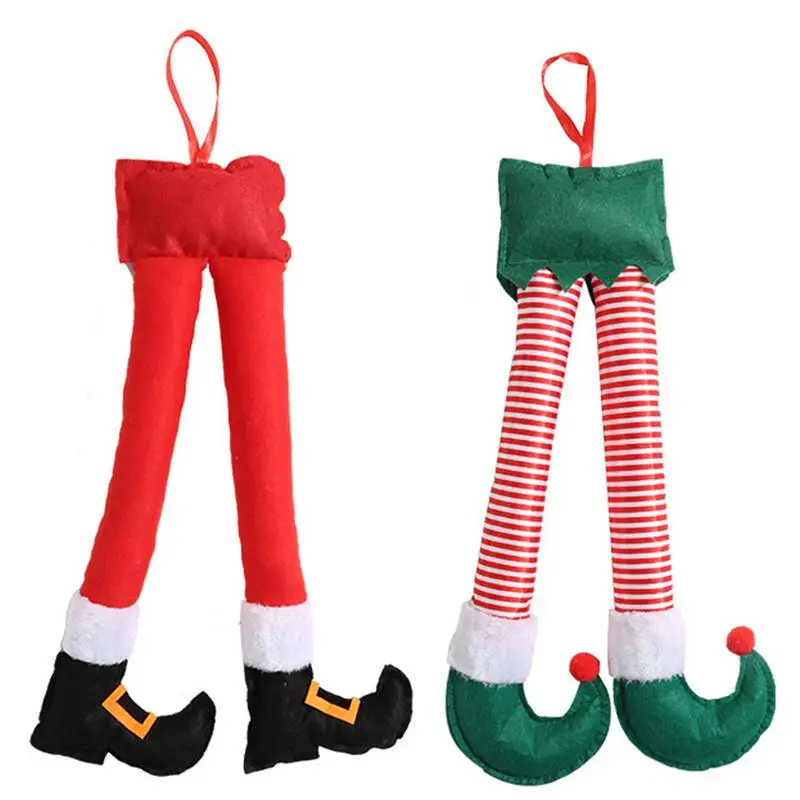 Peluche Santa Elf Leg Elf Legs Decorazioni Per L'Albero Di Natale Ornamento Per L'Albero Di Natale Decorazioni Natalizie Hanging Elf Legs Camino