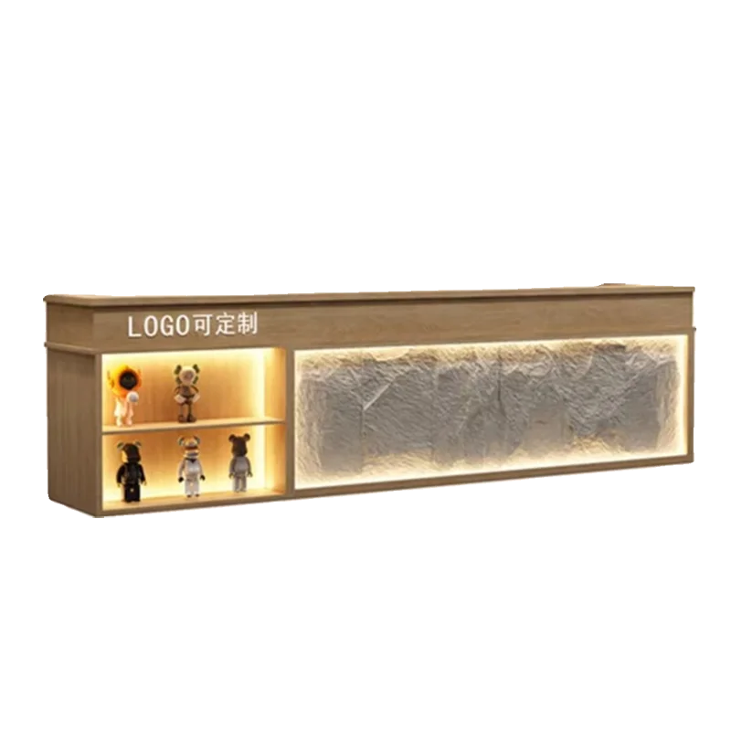 Beauty Salon Reception Hotel Furniture Stone Front Desk Table For Aesthetics Businesss Cash Register Cabinet Customer Center