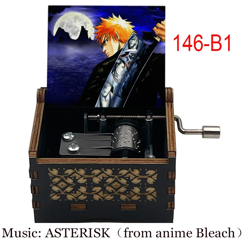 Home Decoration Ornaments Anime BLEACH Black Wooden Music Box Study Desk Accessories Holiday Gifts for Friends 4