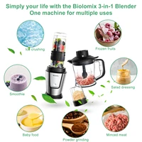 BioloMix 700W mélangeur de cuisine compact presse-agrumes 3 en 1 robot culinaire et broyeur sec parfait pour la fabrication de jus frais et de fosses 4
