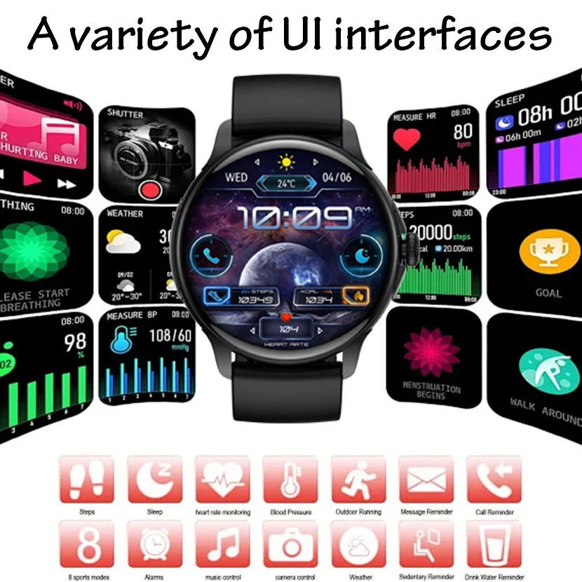    ð,  ȭ,  , NFC Ʈ ġ, AMOLED 466*466 HD ȭ, ɹڼ, 1.43 ġ, 2024 ǰ