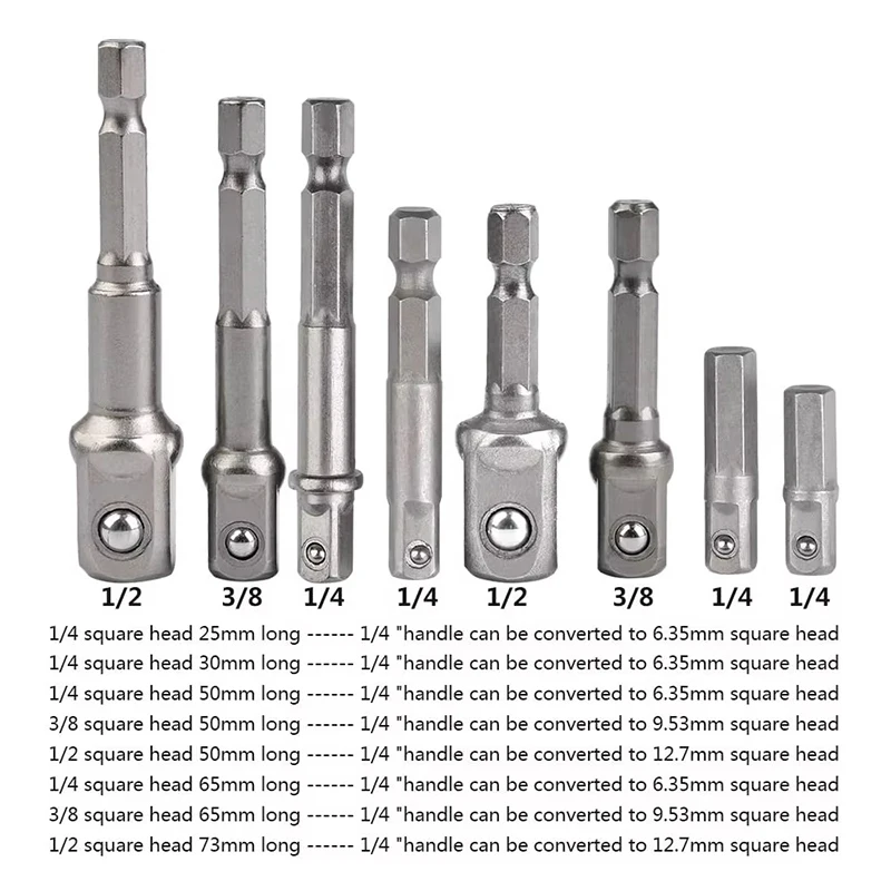 Premium Socket Adapter Drill Bits Set - Impact Grade Power Extension with Hex Shank
