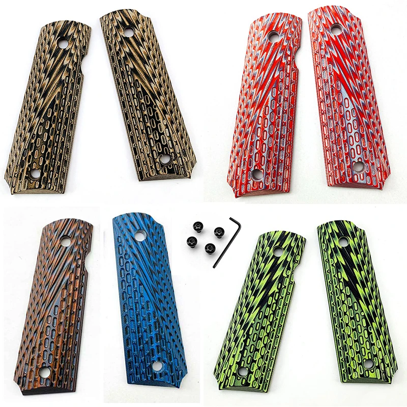 

With Screws Capsule Patterns 1911 Models G10 Scale Handle Patches Replacement Grip DIY Making Repair Accessories Parts Slabs