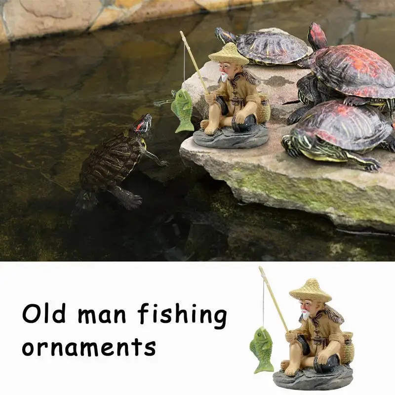 Fishing Ornament For Table Fishing Decorations Dollhouse Accessories Fish Tank Ornaments Fisherman PVC Figurine For Fish Tank fish tank ornaments,fish tank decorations,aquarium ornaments