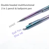 Mechanical Pencil Ball-Point Pen 2 In 1 Blue Ink 0.3 0.5 0.7 0.9mm HB Lead Smooth Writing School Office Writing Stationery 4