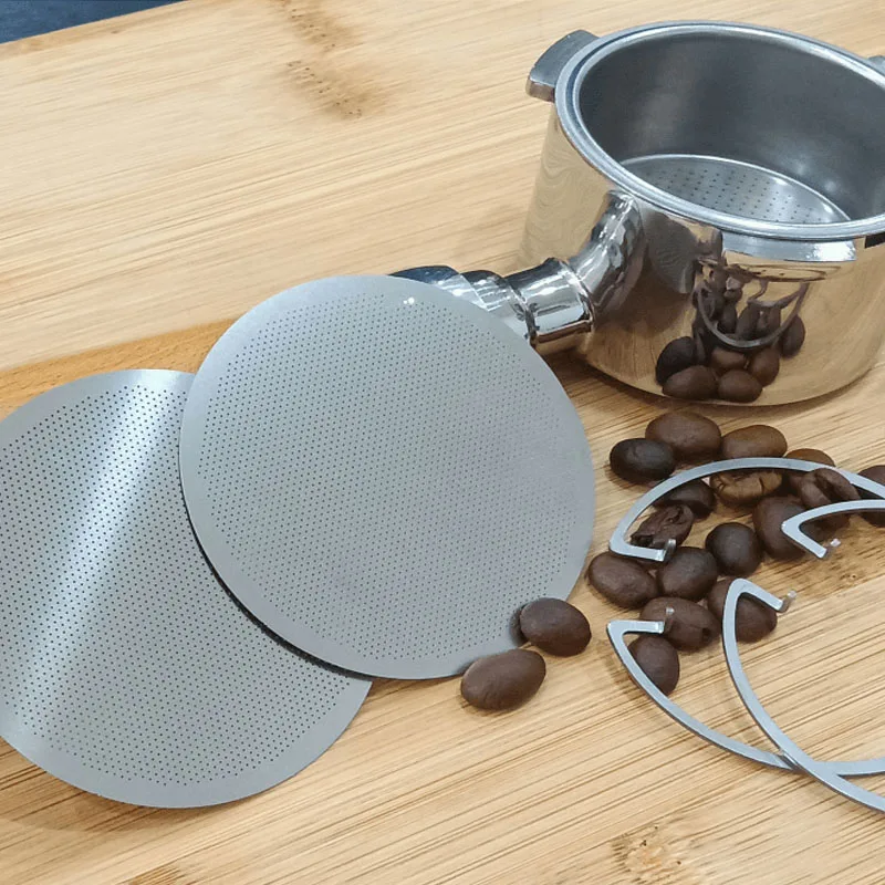 2pcs Stainless Steel Reusable Coffee Filter Mesh Screen Plate