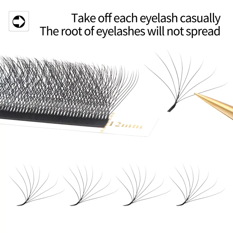 XIUSUZAKI W Shaped Bloom 2D 3D 4D 5D 6D 7D 8D Automatic Flowering Premade Fans Eyelashes Extensions Natural yy Individual Lashes - Image 8