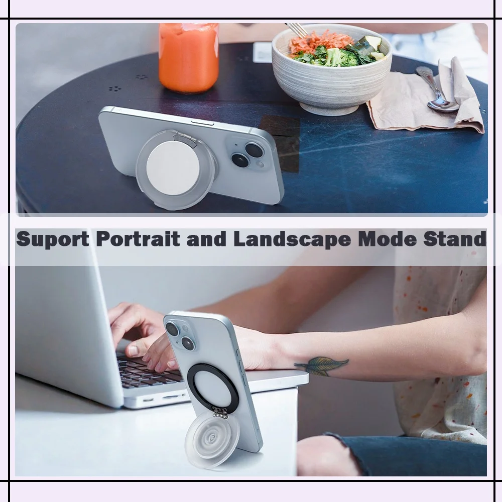 Grippopso Magnetic Cellphone Holder with Hidden Stand and Universal Desktop Mount