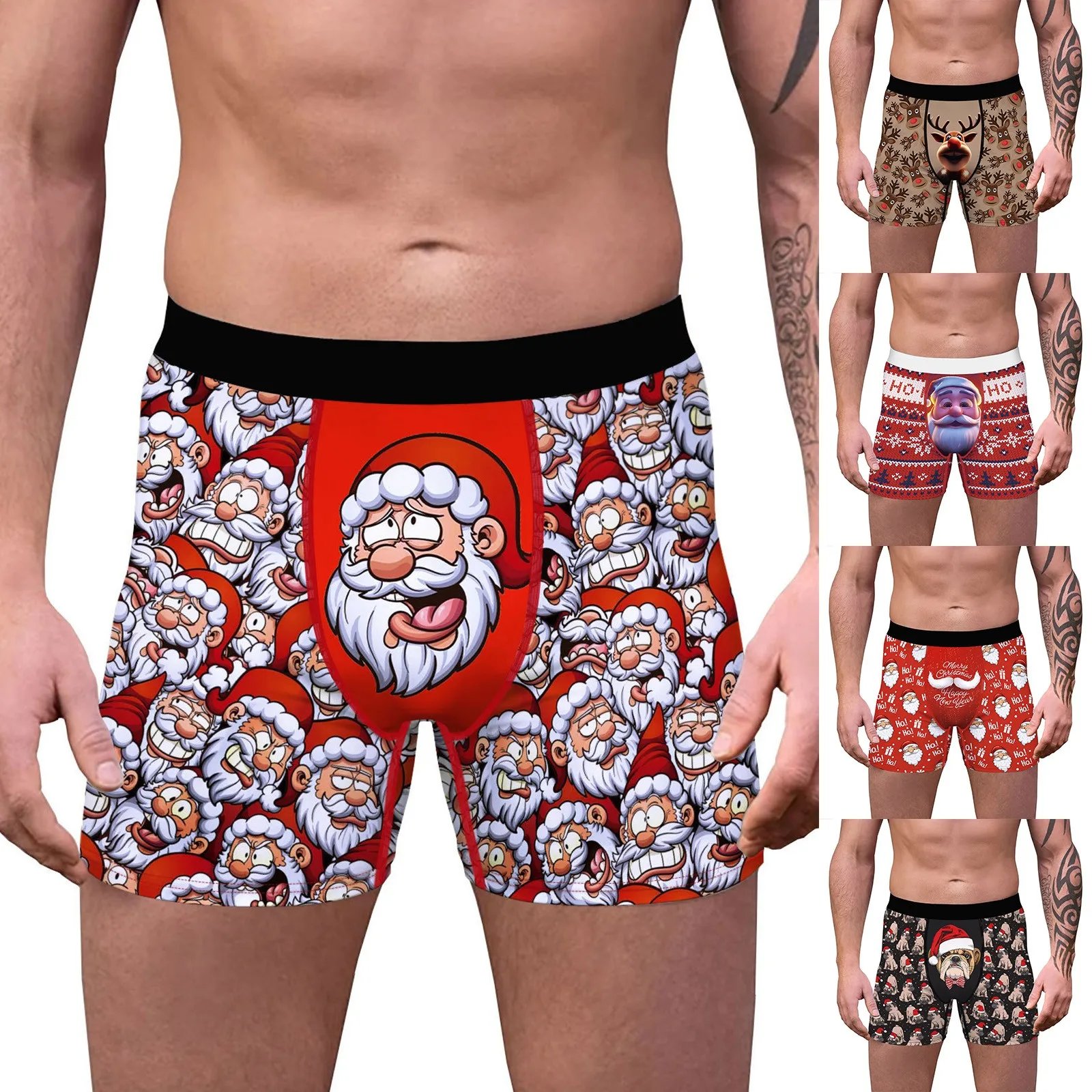 Men's Digital Printed Underwear Boxers Briefs Autumn