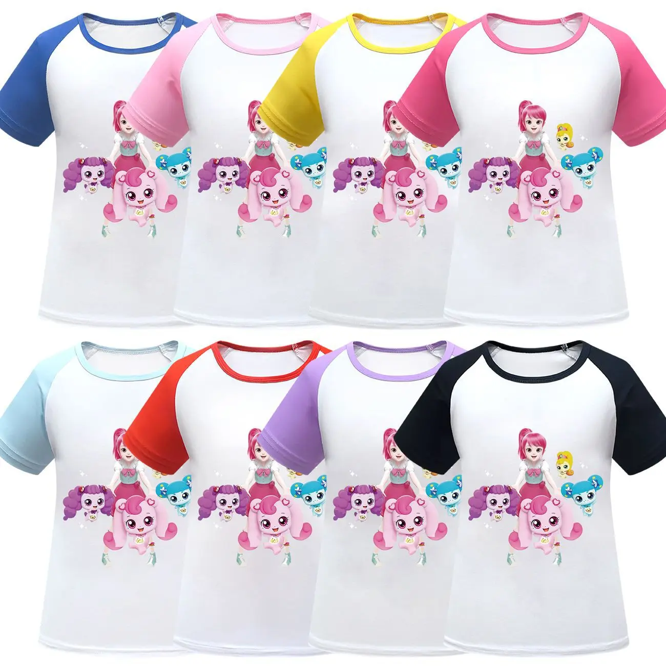 

Футболка Kawaii Catch Teenieping, детские летние топы в стиле аниме, футболка с коротким рукавом для маленьких девочек, детская одежда, мультяшная Одежда для мальчиков
