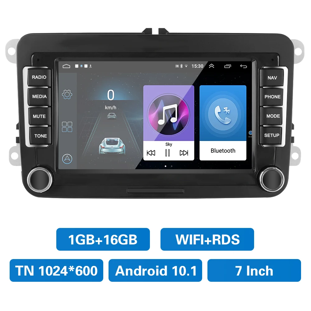 

2 Din Auto radio Android 10.1 Multimedia Player Car Radio 1G+16G 7 Inch For VW/Volkswagen Seat Skoda Golf Passat