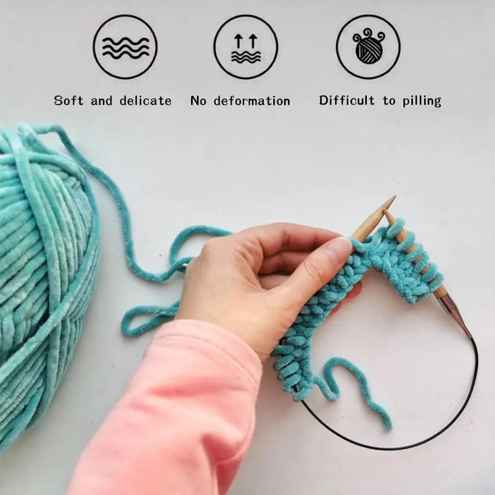 100g/ball Chenille Velvet Yarn Knitting Thick Warm Crochet Knitting Fluffy Yarns for DIY Blanket Bag Hat Scarve Clothe Gloves 3