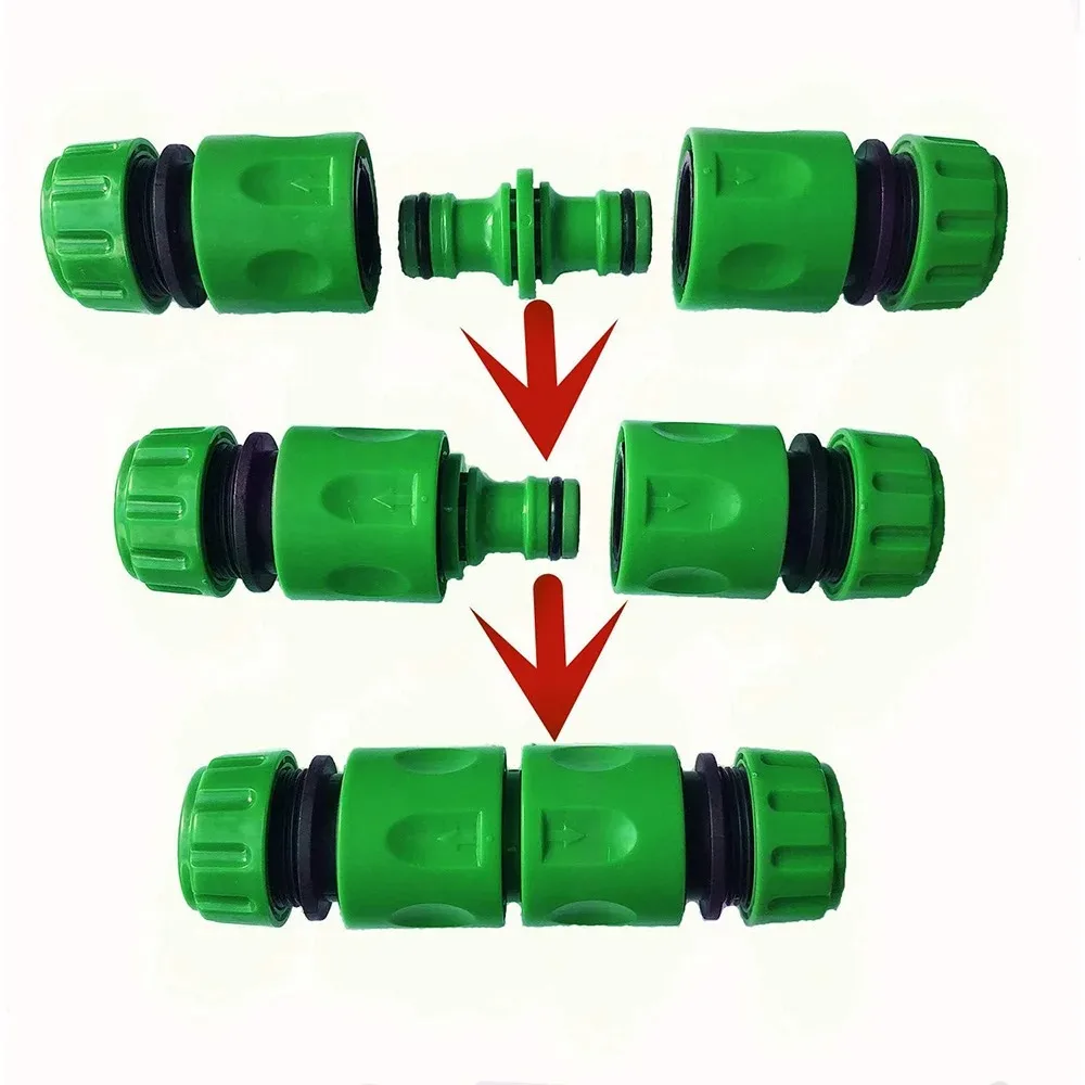 Hose Connector Garden Watering Hose ABS Quick Connector 1/2&rdquo; End Double Male Coupling Joint Adapter Extender Set For Pipe Tube