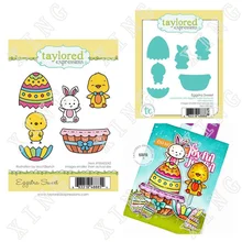 

2022 New Eggstra Sweet Cutting Dies Clear Stamps Seal Diy Craft Paper Scrapbooking Greeting Card Diary Decoration Embossing Mold