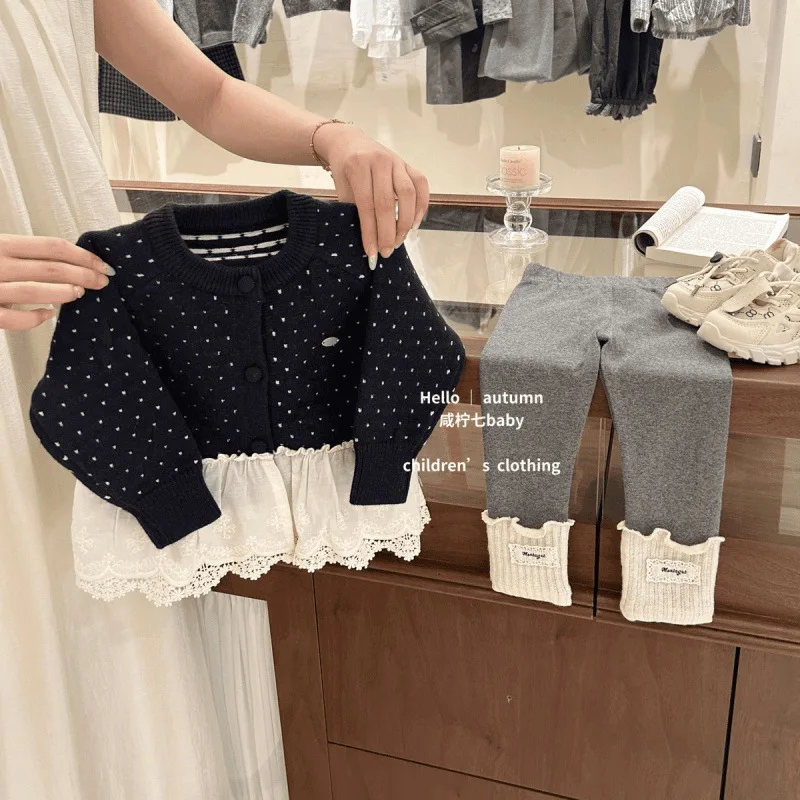 Girls Lace Sweater Set 1