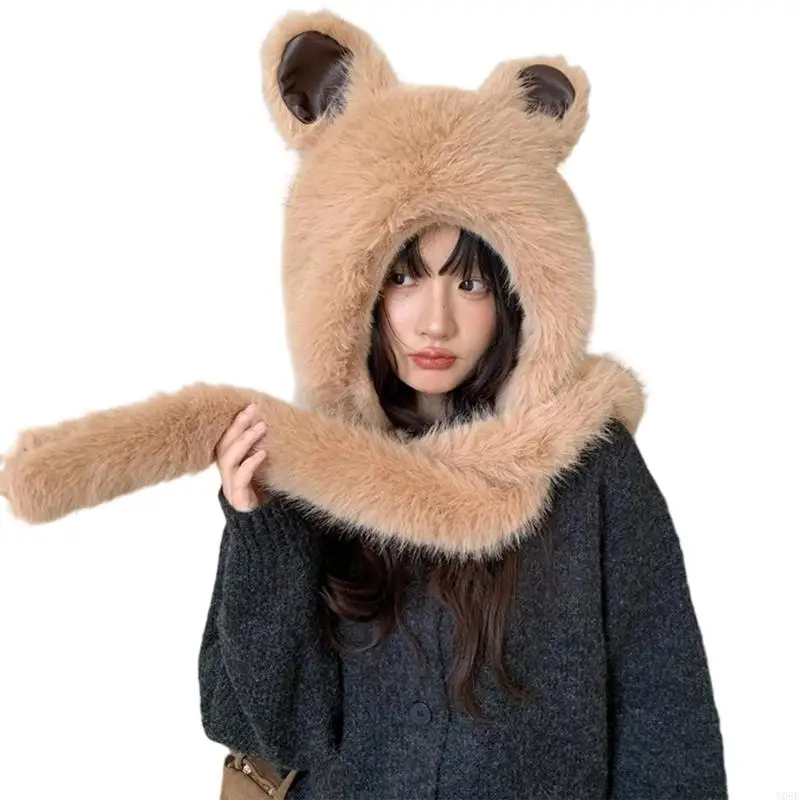 Unisex Warme Mütze Trappermütze Stilvolle Mütze Warme Mütze Uschanka-Mütze für Outdoor-Wintermaske zum Skifahren Camping Wandern – Detail 1
