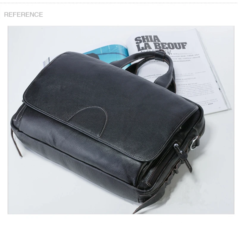 Fashion Genuine Leather Men Briefcase 14\