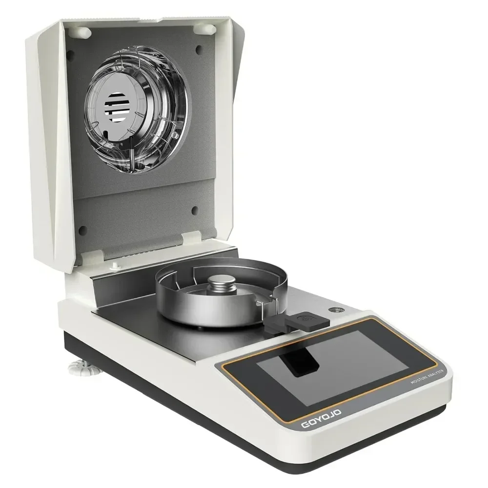 110g/0.001g/0.005g/0.01g Halogen Moisture Analyzer High-Temperature 160&deg;C Touchscreen Display USB & RS232 Connectivity