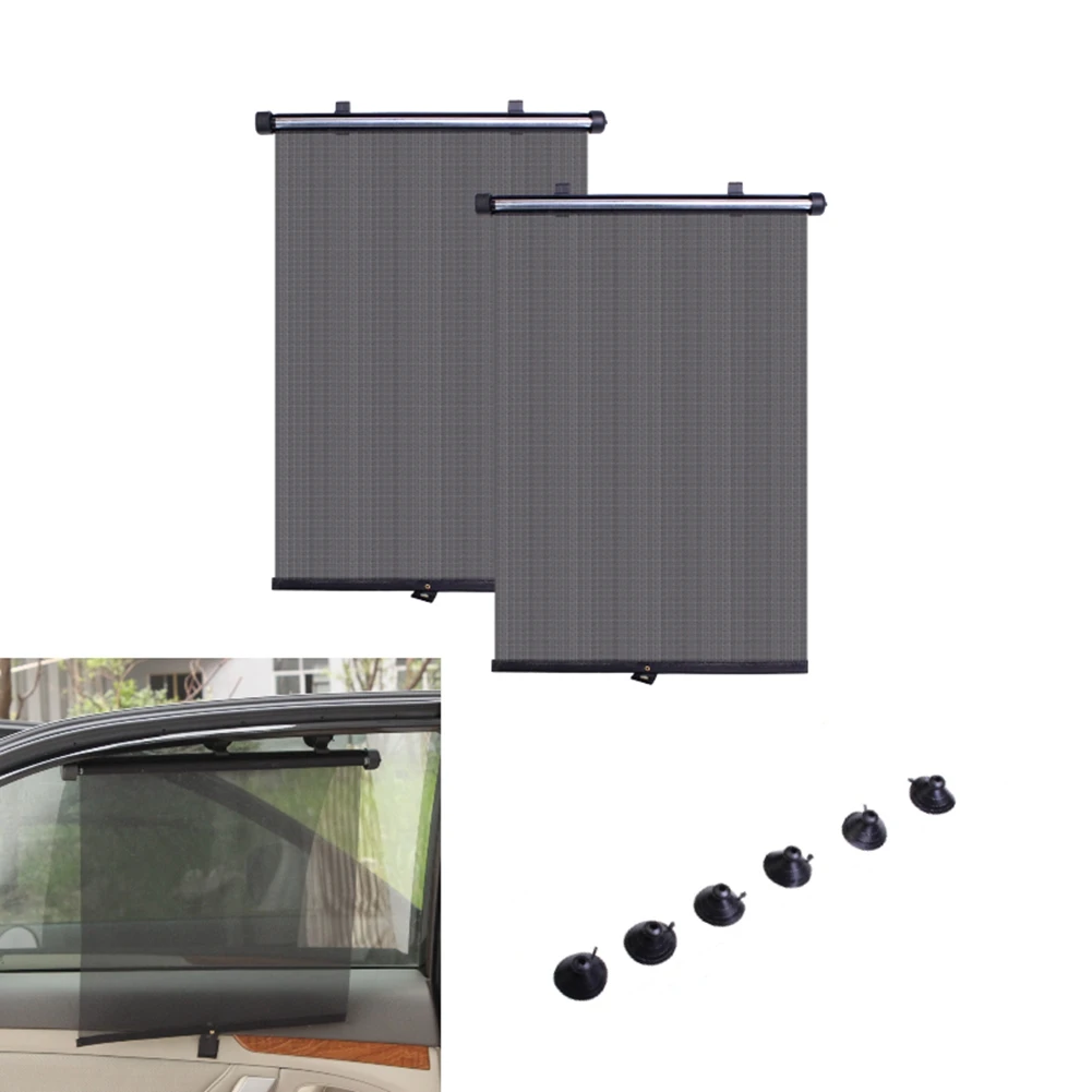 2pcs Car Sunshade Curtain Rear Side Window Windshield Sun Block
