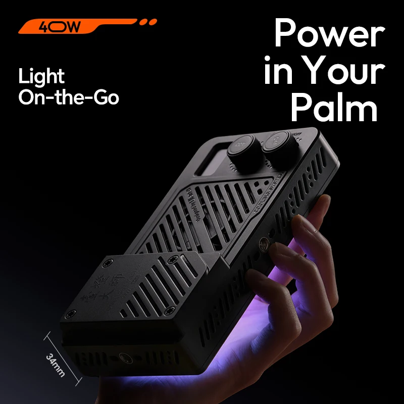 Ulanzi P40 RGB / P40 Bi 40W Video Light Portable Fill Light with Cooling Fan for Portrait Photography Livestreaming Shoot Light