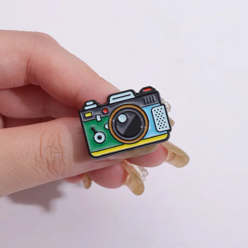 Cartoon Kamera Emaille Brosche Anstecknadel 90er Jahre Fotografie Landschaft Reise Foto Frosch Vintage Kamera Abzeichen Schmuck Geschenk für Freund – Detail 17