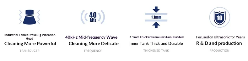 JH 40kHz Industrial Ultrasonic Cleaner with Large Vibrator Head 1.1mm Thickened