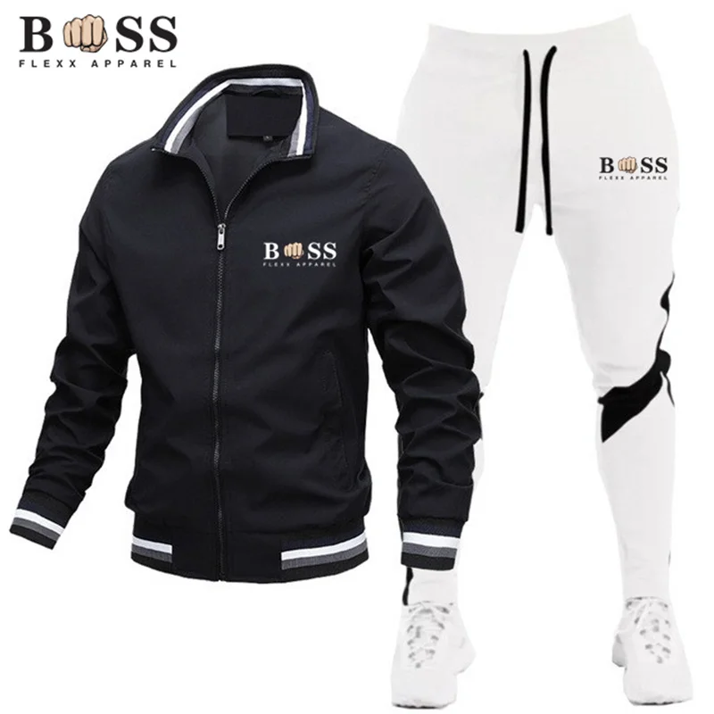 

BSS FLEX APPAREL2024 Весенний новый мужской комплект куртка спортивные брюки из двух частей Спортивная повседневная куртка с воротником-стойкой высокого качества